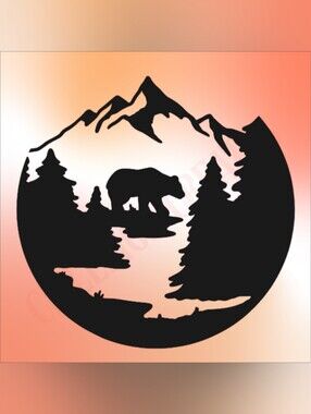 *2 for $20* Bear, forest and mountain vinyl decal Sticker Handcrafted